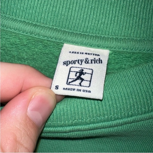 Sporty and Rich Green Cropped Crewneck Sweatshirt - Picture 11 of 13